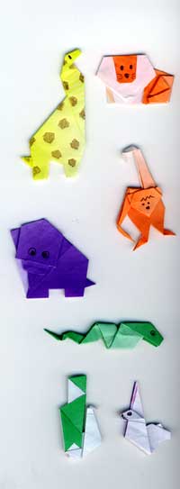Miniature origami zoo